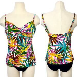 Bleu by Rod Beattie Fantasy Island Tankini Top Multicolor Size 14